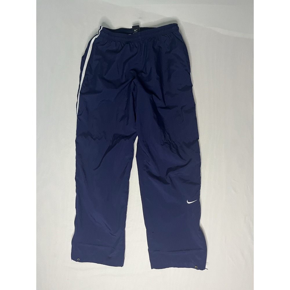 Vintage Nike Track Pants Men's Size Large Blue Ankle Zip Leg Stripes Athletic